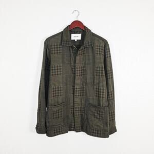 KESTIN Men's Small Arbroath Shirt Jacket Green Patchwork Cotton flannel